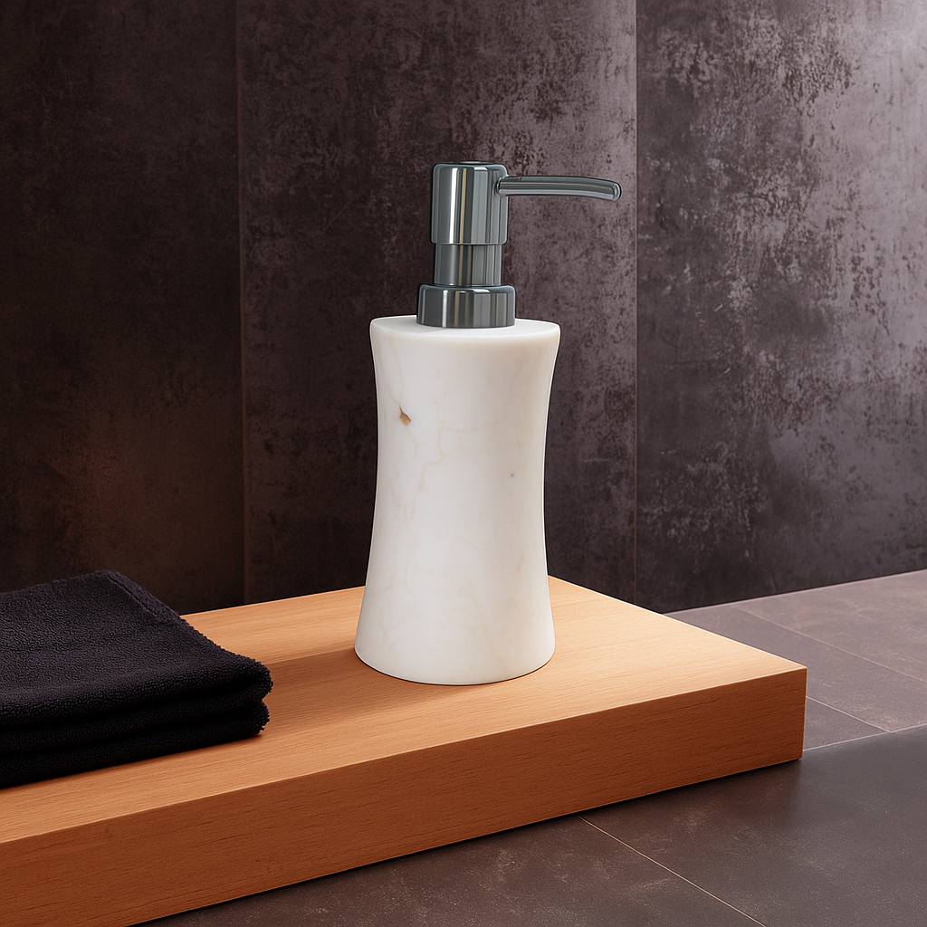 Slim Cylindric Marble Soap Dispenser SD14 - Image 2