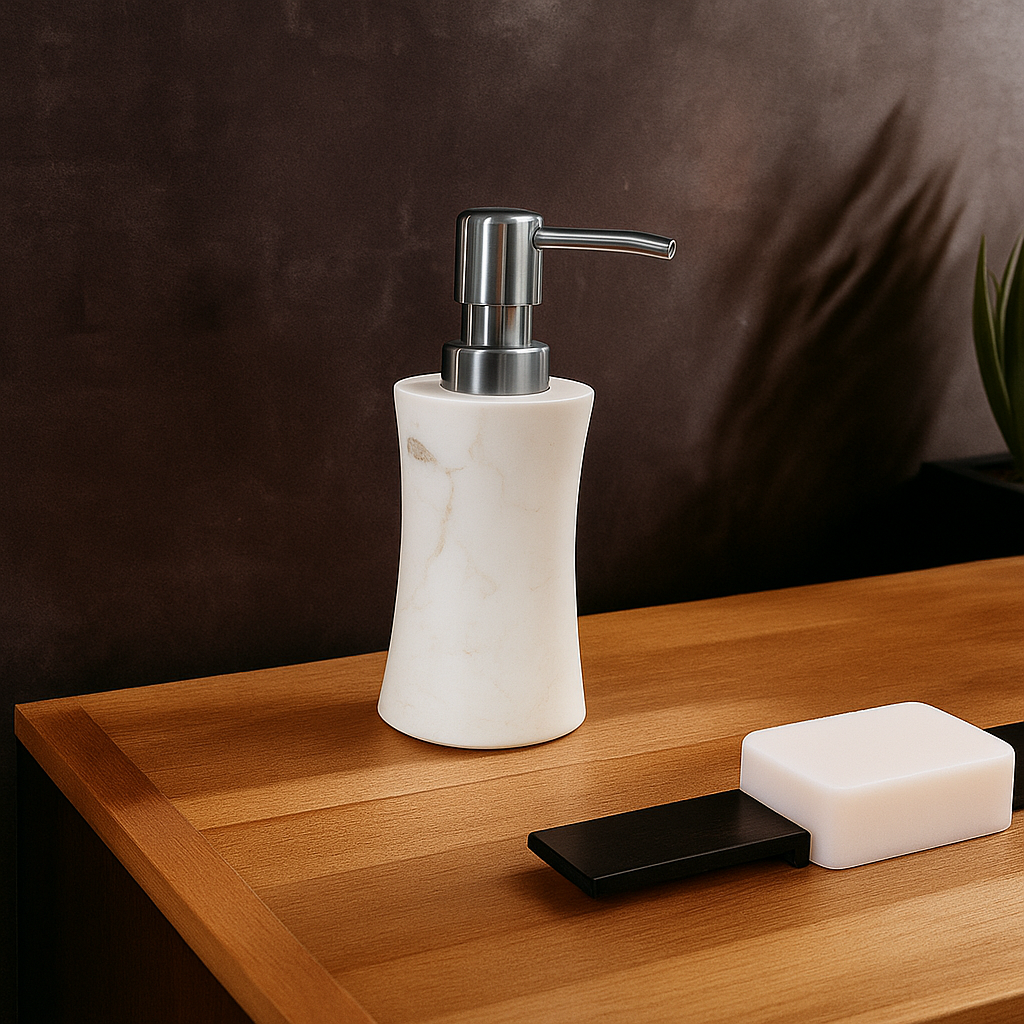 Slim Cylindric Marble Soap Dispenser SD14 - Image 3
