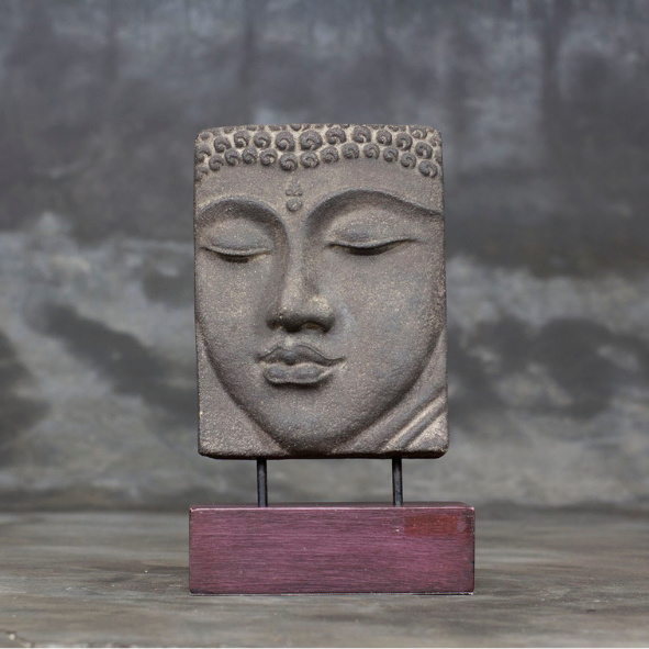 Buddha Face Table Relief A10 Antique Finishing Front