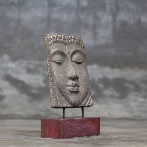 Buddha Face Table Relief A10 Antique Side