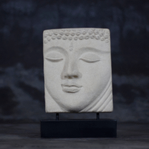 Buddha Face Table Relief A11 White