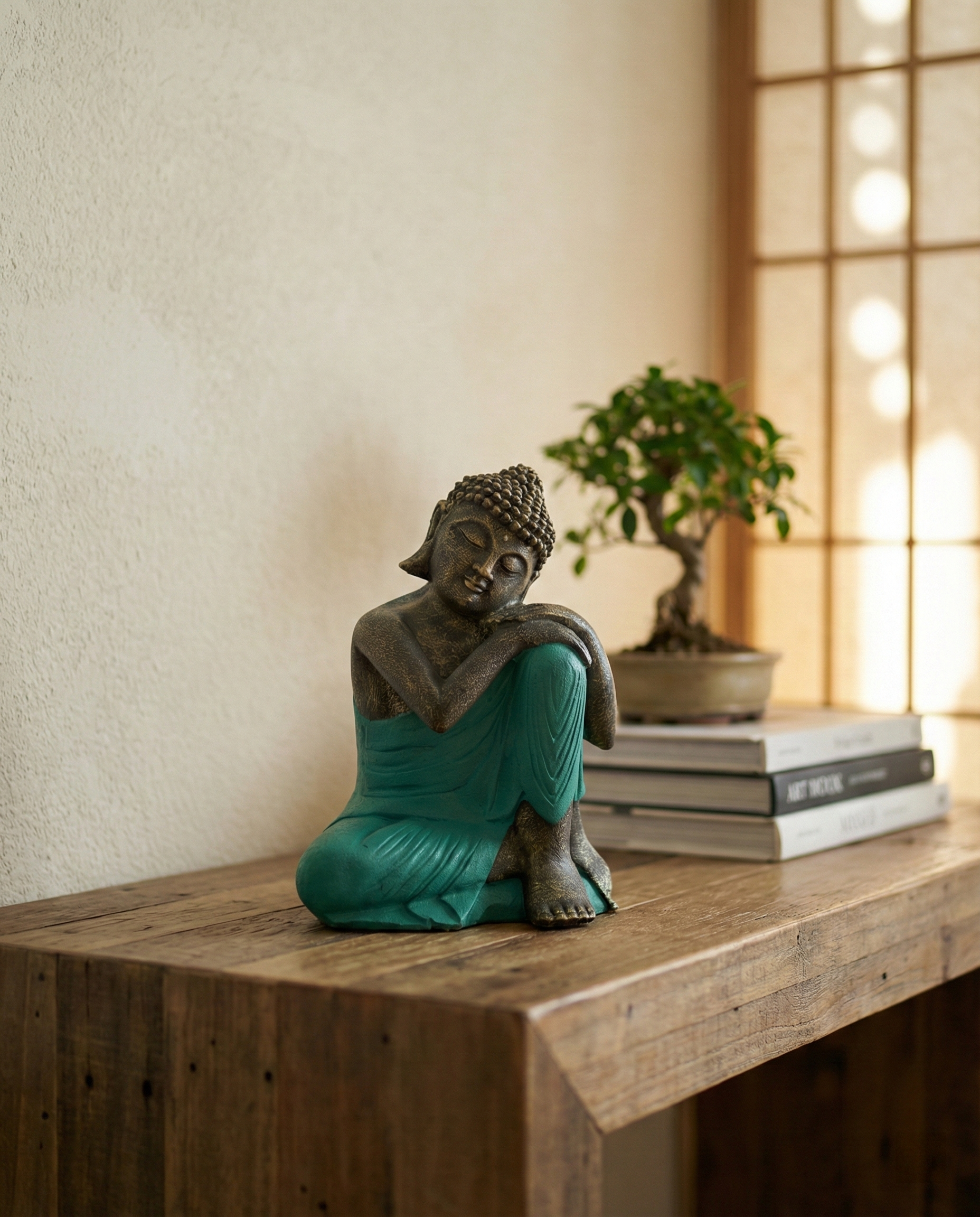 Closed Eye Buddha Resting On Knee H30