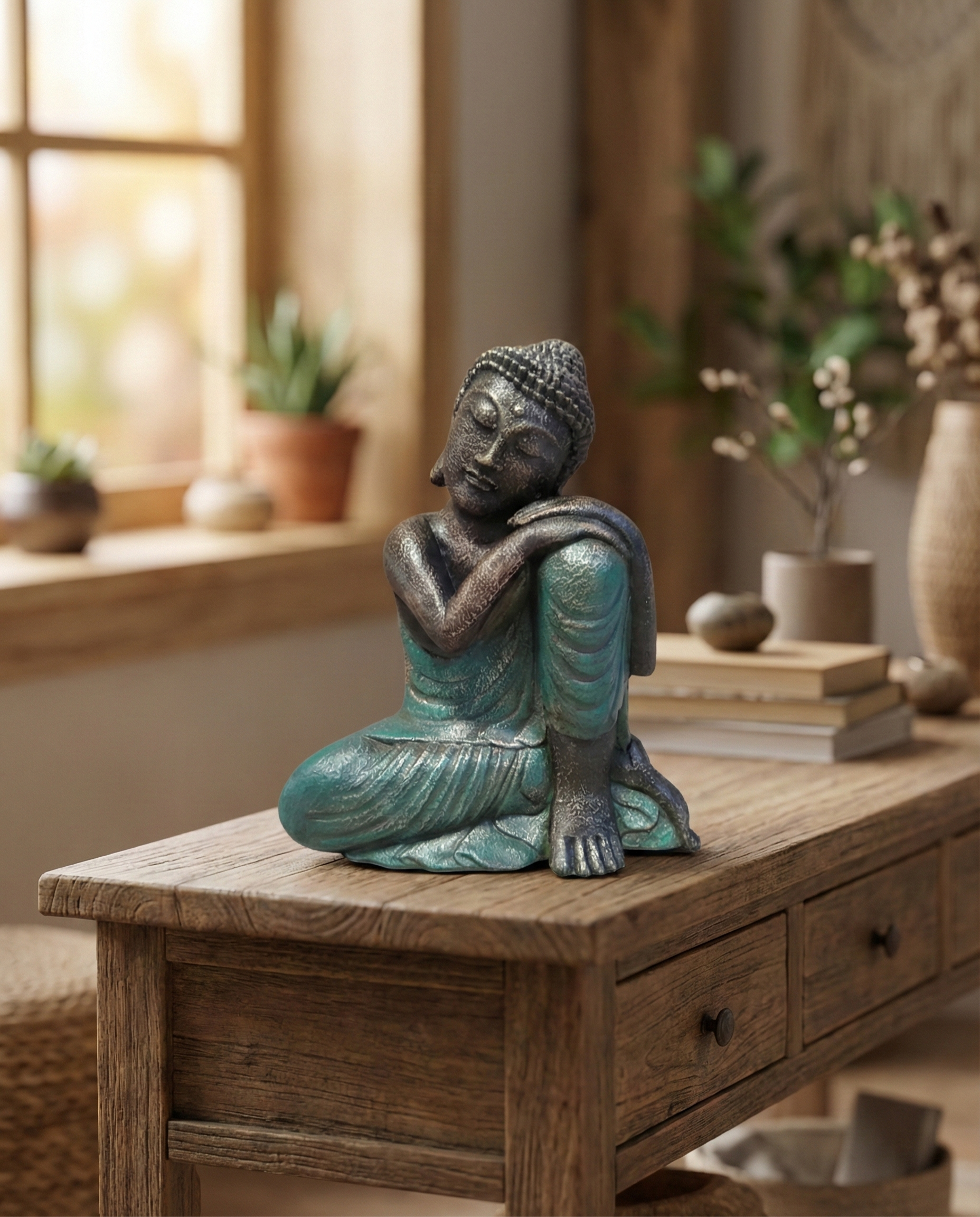 Closed Eye Buddha Resting On Knee H30 - Image 2