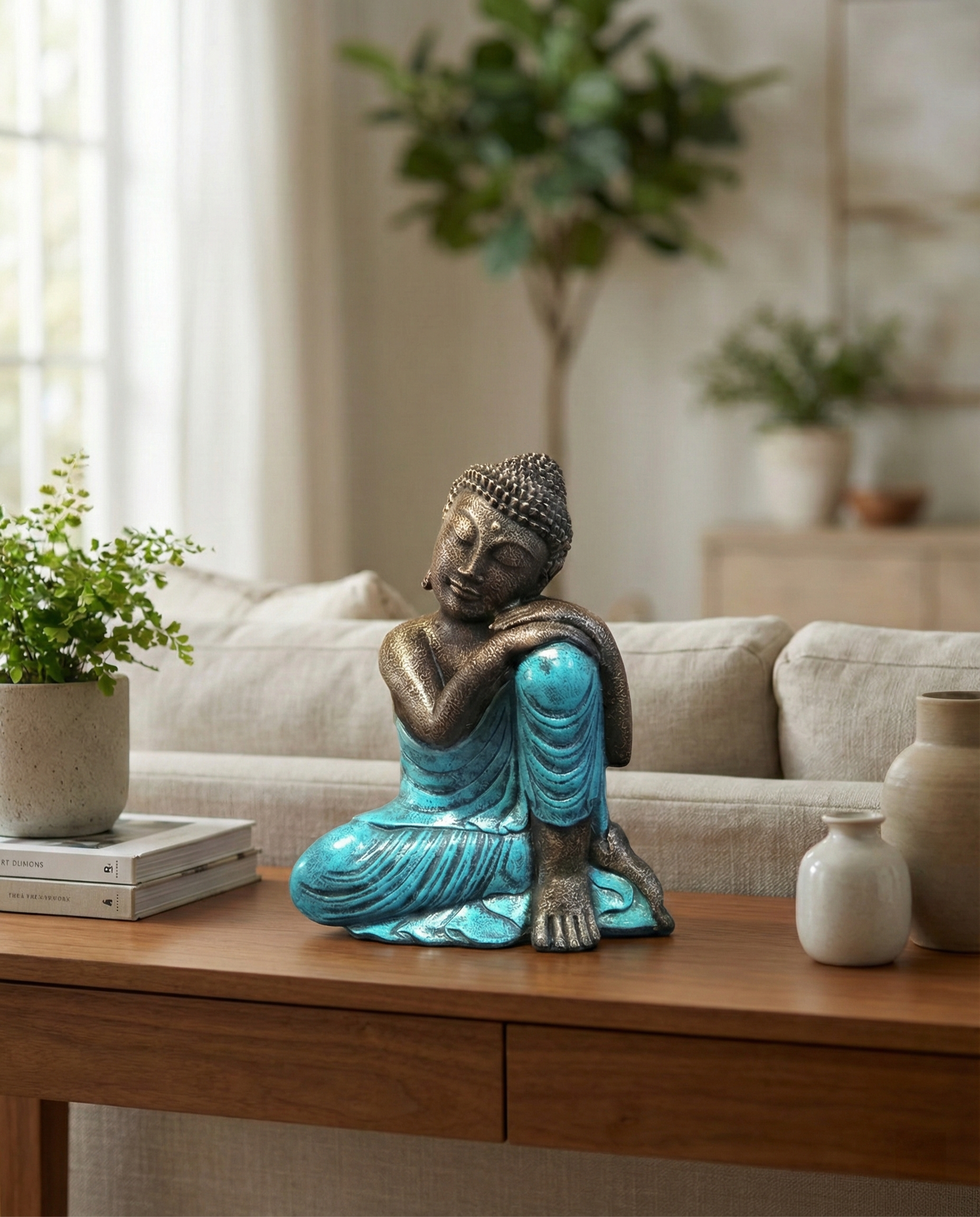 Closed Eye Buddha Resting On Knee H30 - Image 4