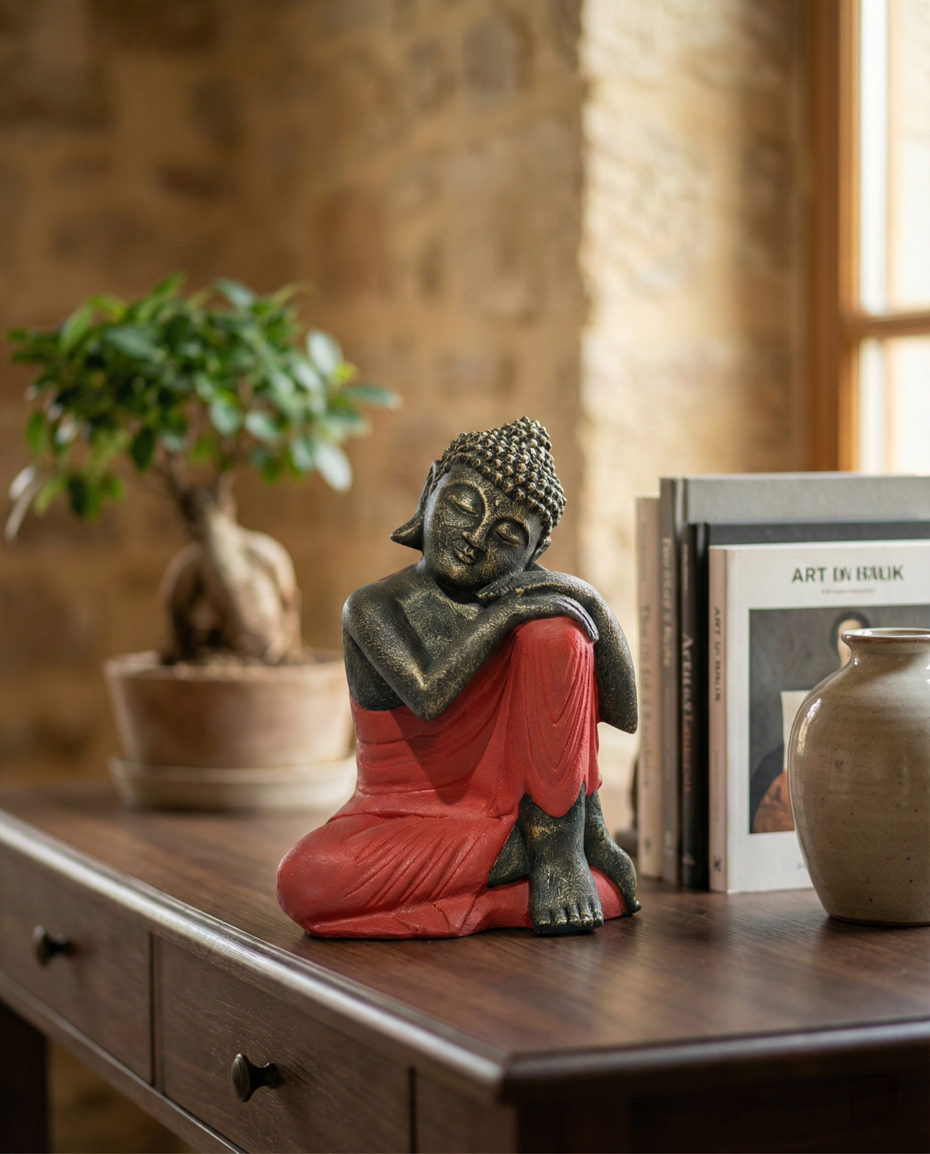 Closed Eye Buddha Resting On Knee H30 - Image 6