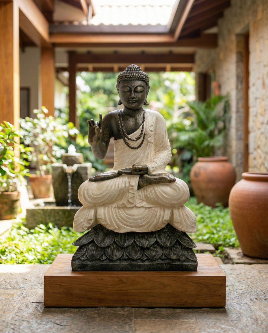 Sitting Buddha Lotus With Necklace H100 - Image 3