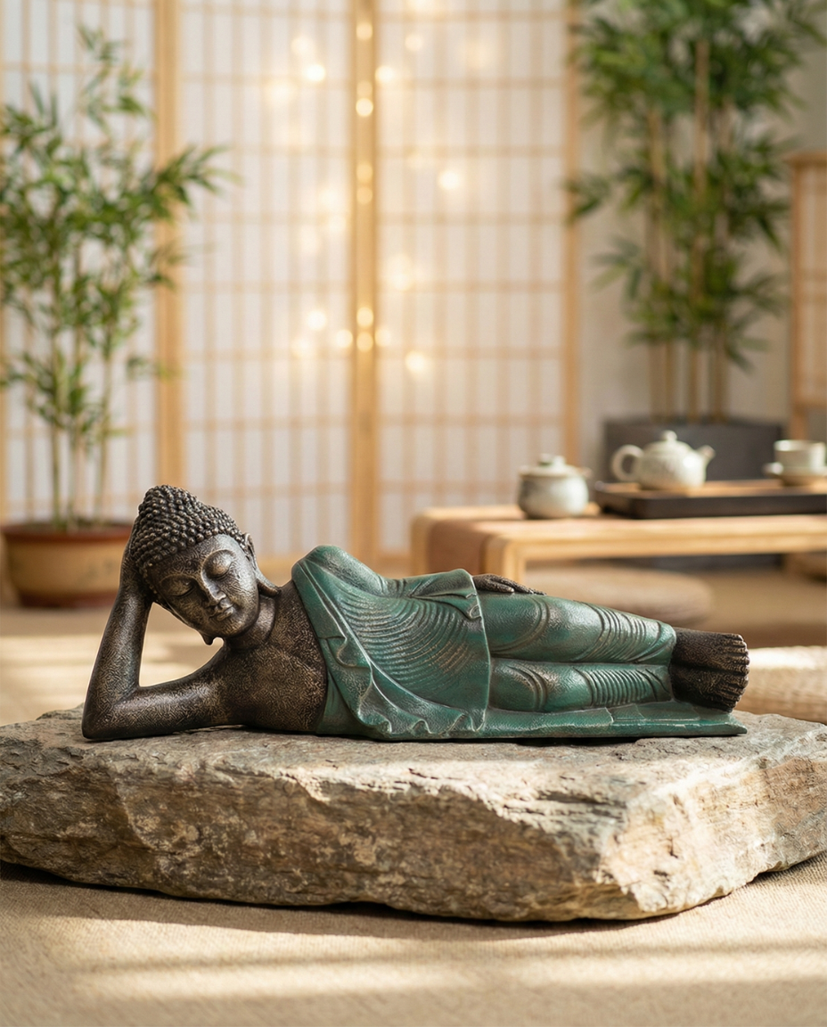 Sleeping Buddha In Robes H30 cm - Image 4