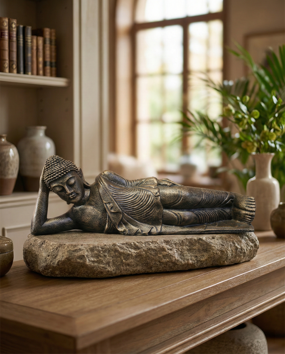 Sleeping Buddha In Robes H30 cm - Image 5