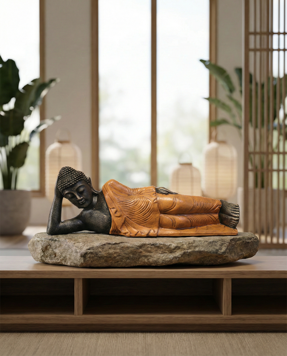 Sleeping Buddha In Robes H30 cm - Image 6