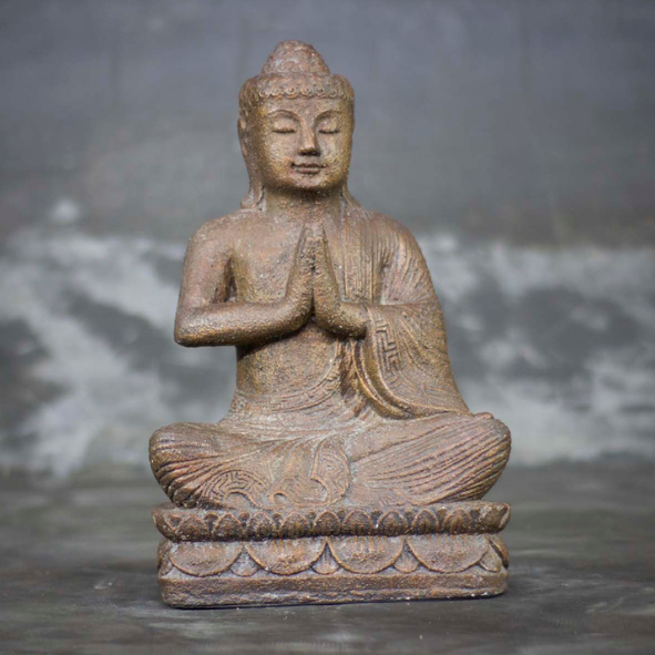 Sitting Buddha With Hands In Prayer Gold Black BD70