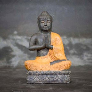 Sitting Buddha With Hands In Prayer Sun Orange BD70