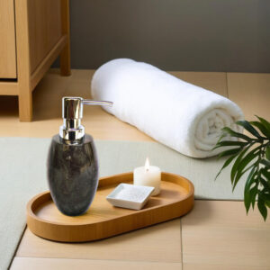 Oval Polished Marble Soap Dispenser