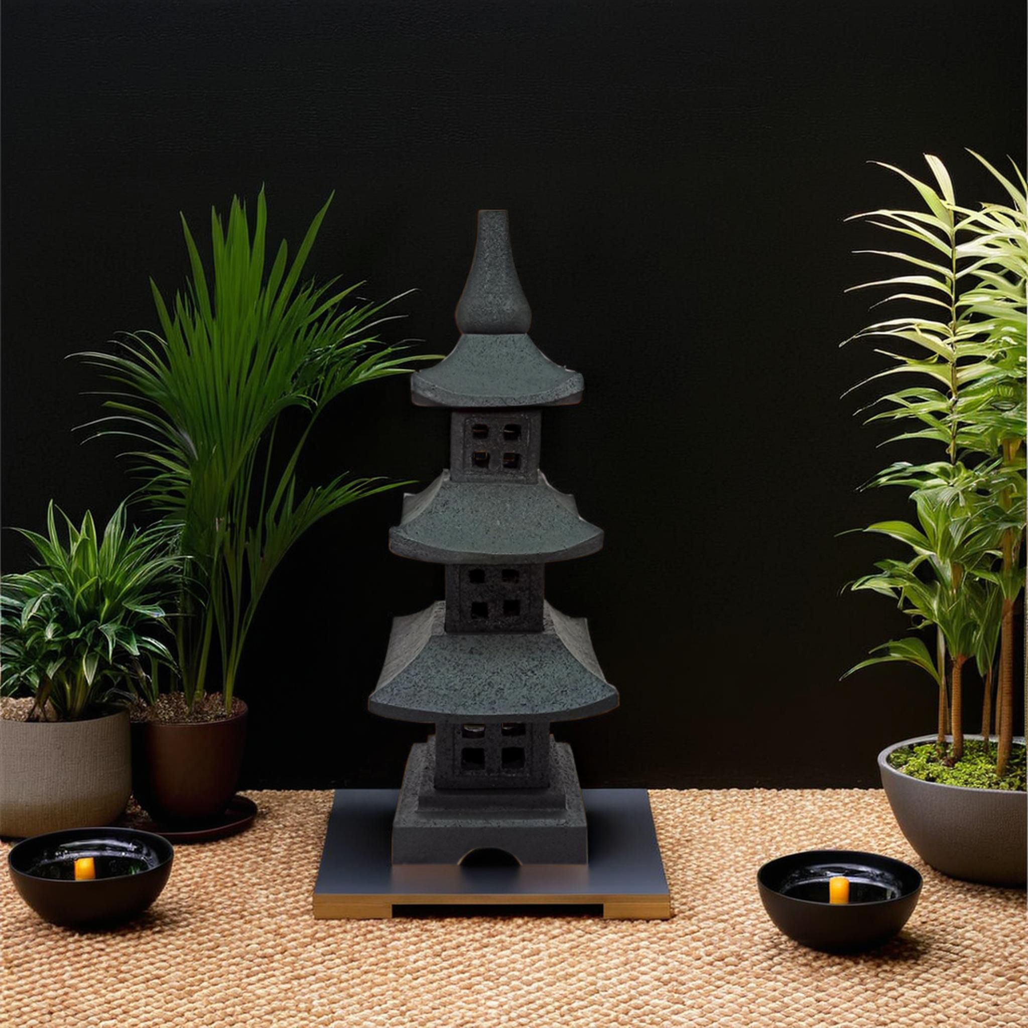 Garden Lamp Pagoda H 80 cm Lava Stone - Image 3