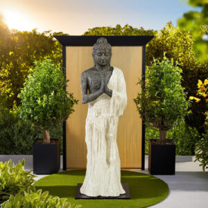 Standing Buddha Motif Wood H 175