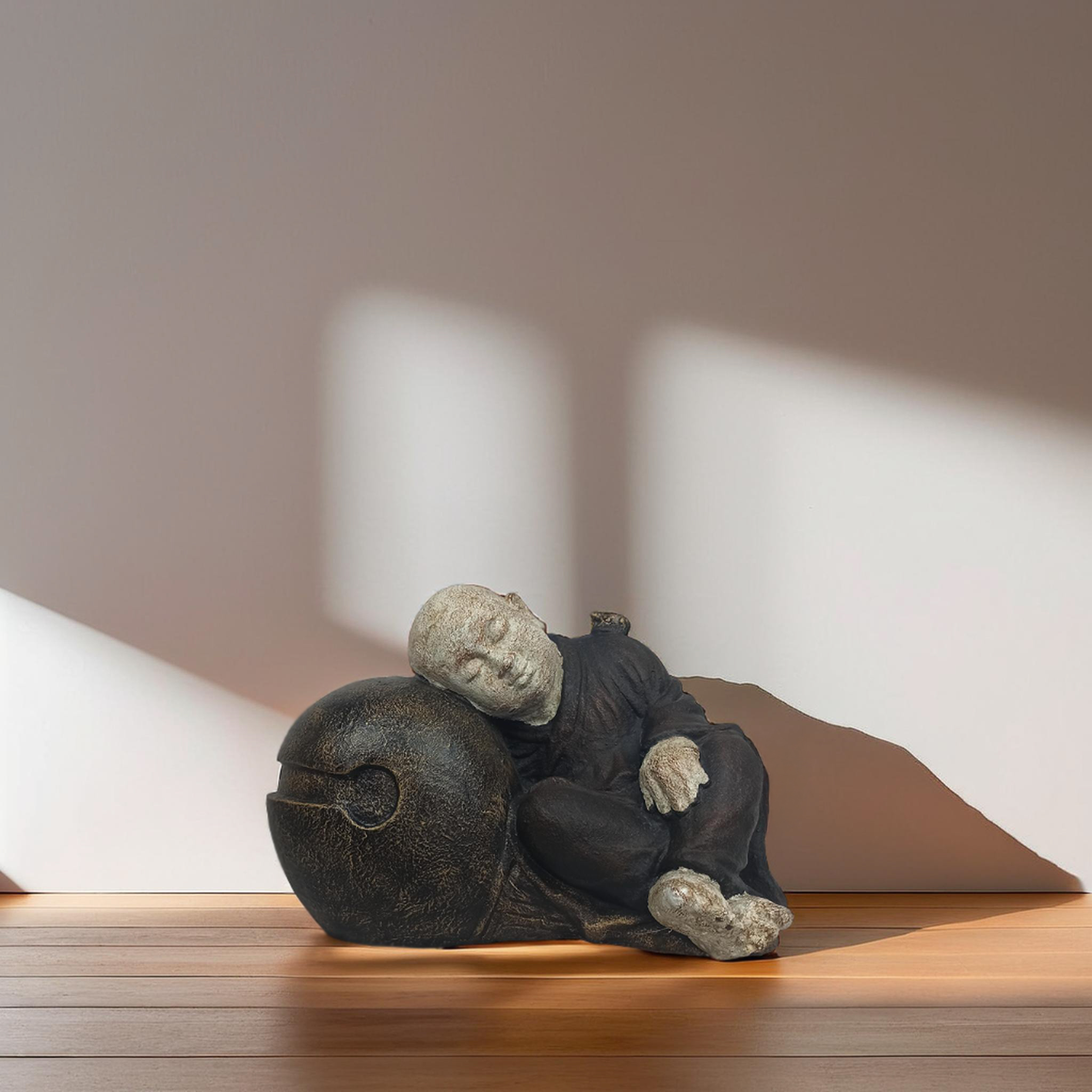 Bald Buddha Sleeping On Cloth Sack H43 - Image 3