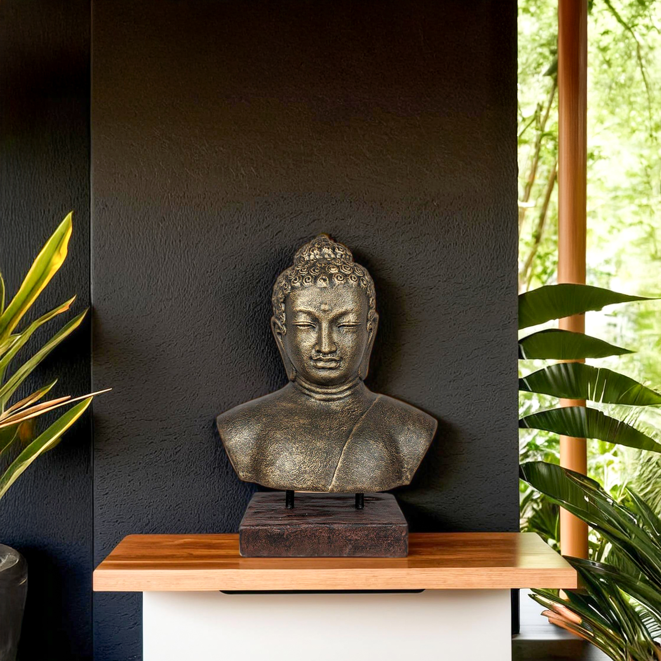 Head Buddha On Stand H. 70 cm - Image 3