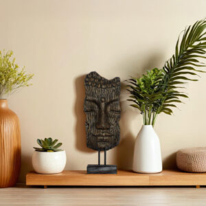 Mask Buddha H80 Motive Wood