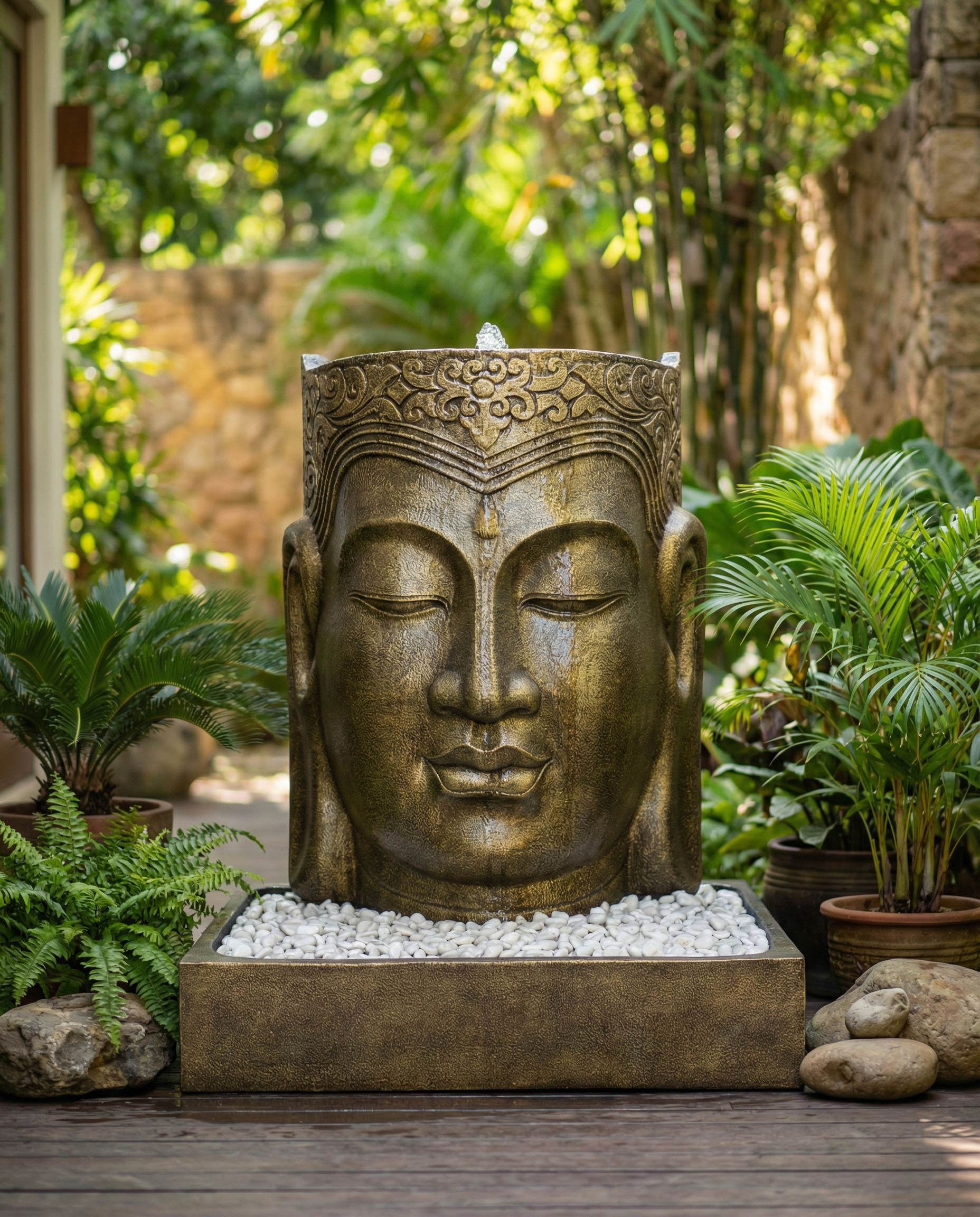 Water Fountain Face Buddha H100 - Image 3