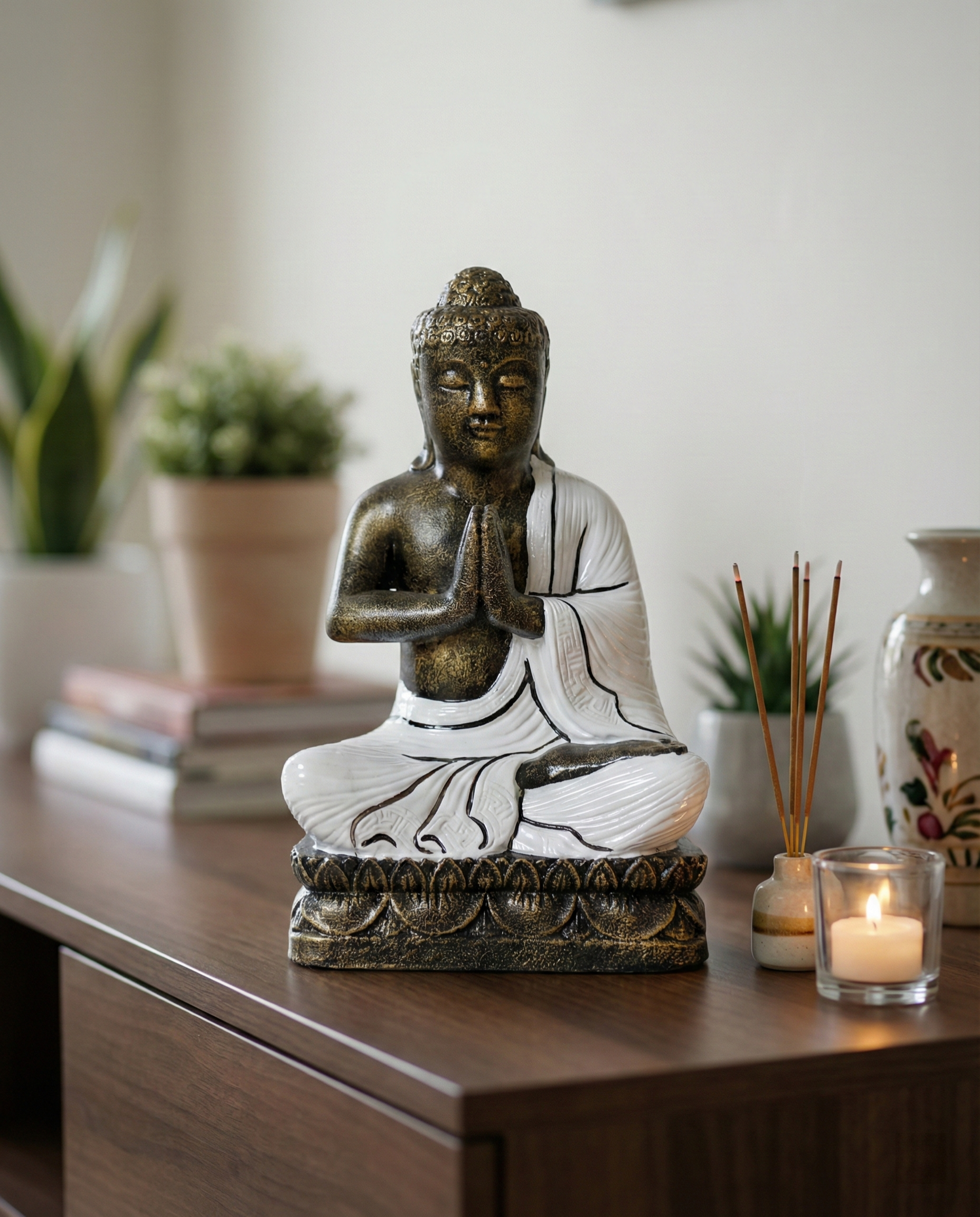 Sitting Buddha With Hands In Prayer BD70 - Image 6