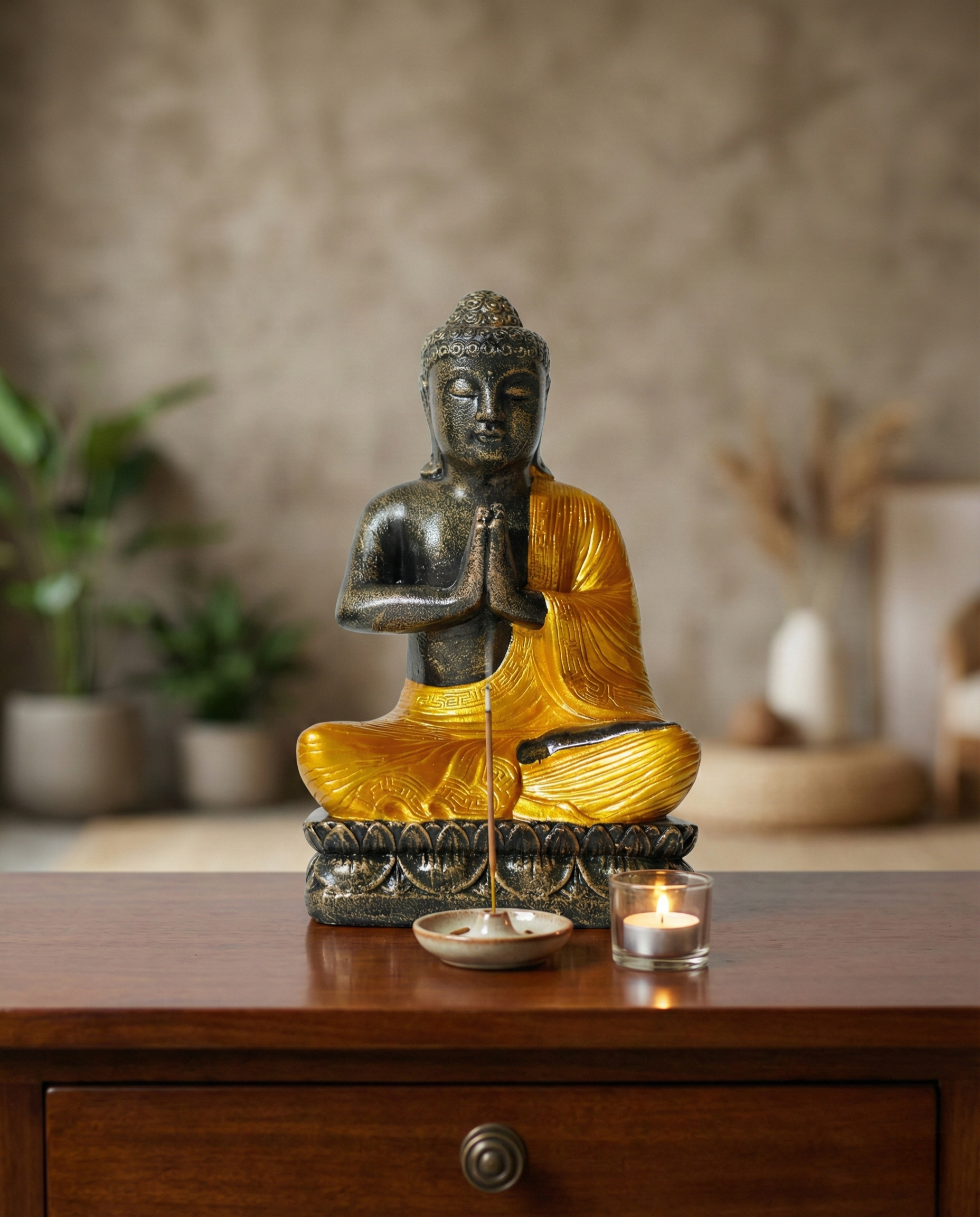 Sitting Buddha With Hands In Prayer BD70 - Image 7