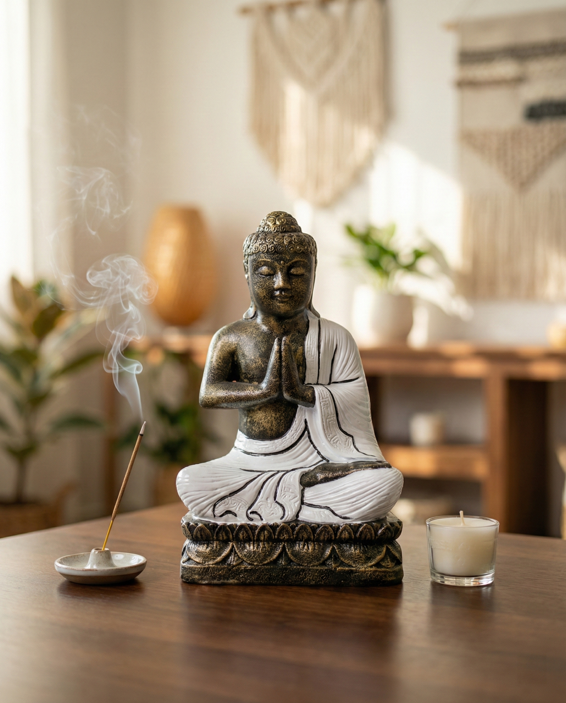 Sitting Buddha With Hands In Prayer BD70 - Image 2