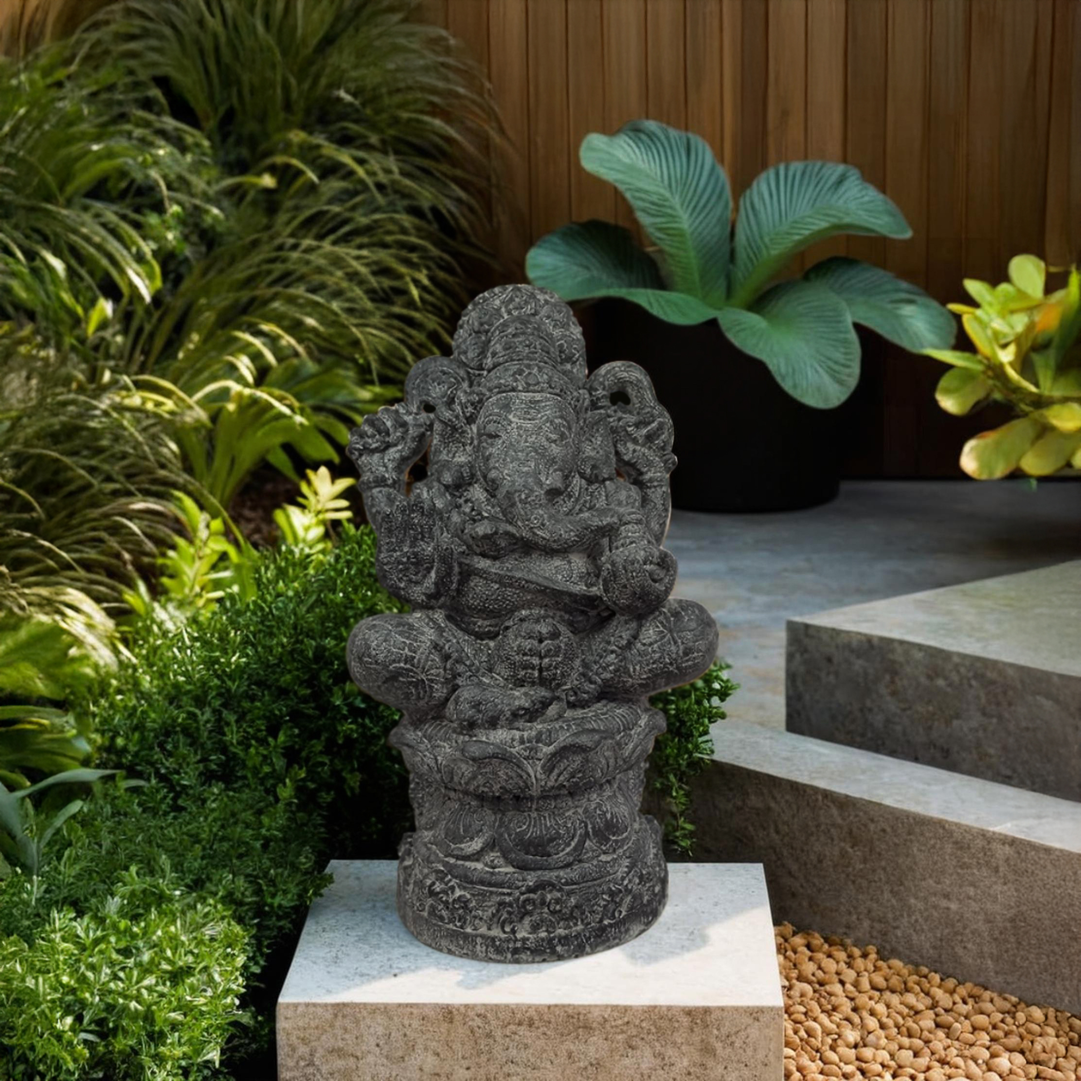 Ganesha on Pedestal H55 Antique - Image 3