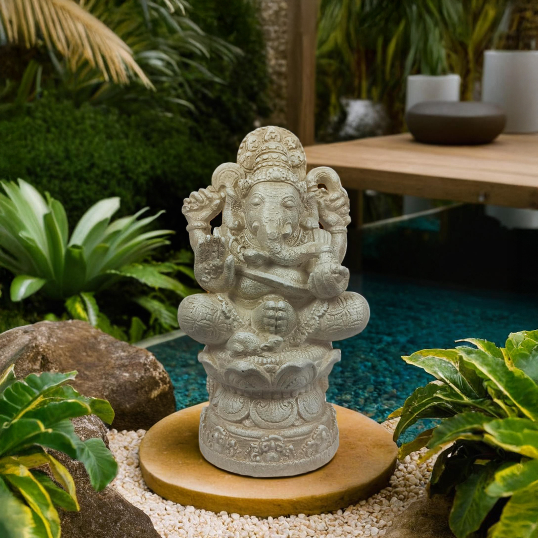 Ganesha on Pedestal H55 Antique