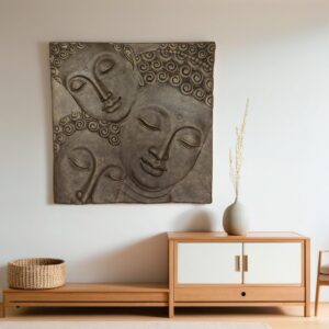 Relief 3 Head Buddha 120X120X15