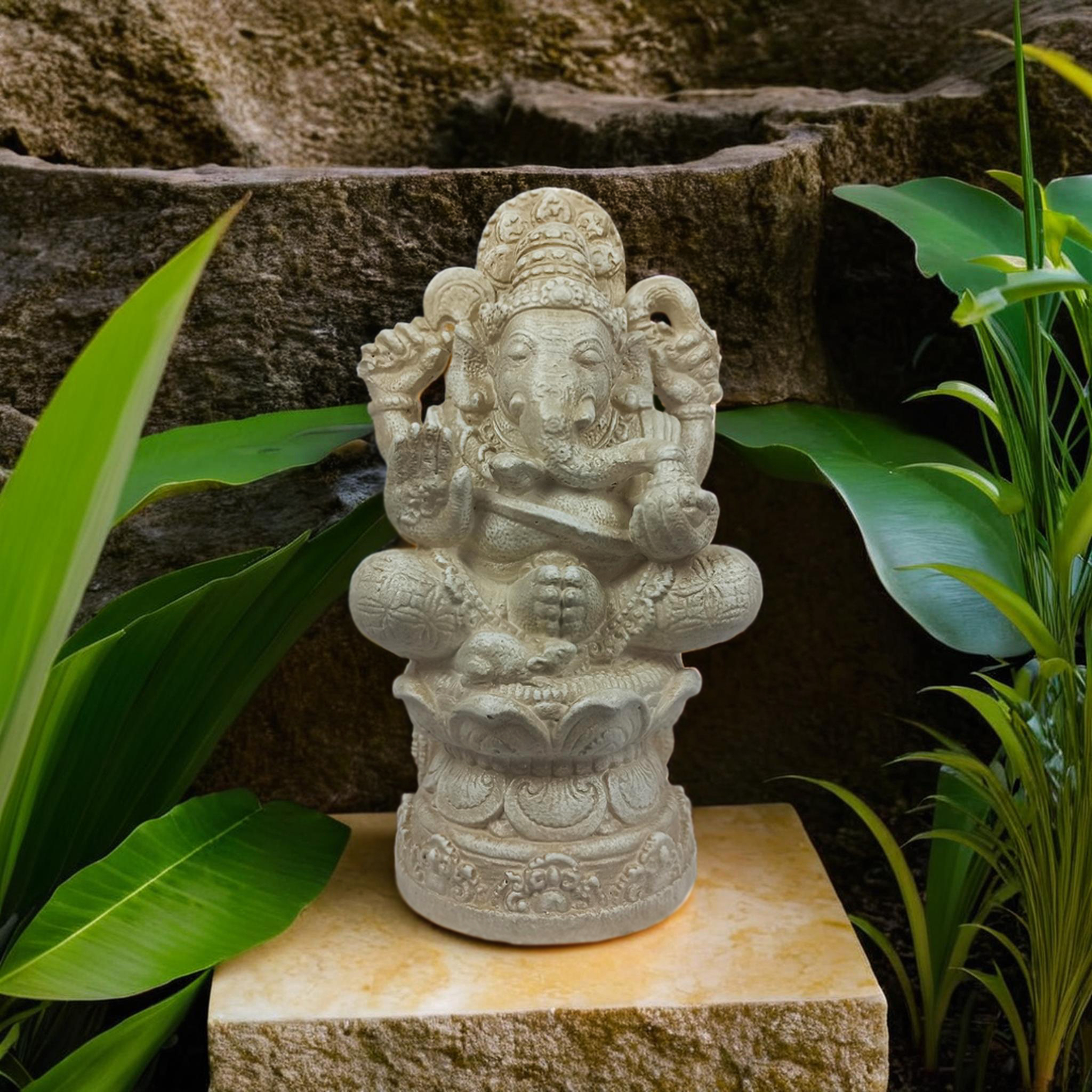 Ganesha on Pedestal H55 Antique - Image 2