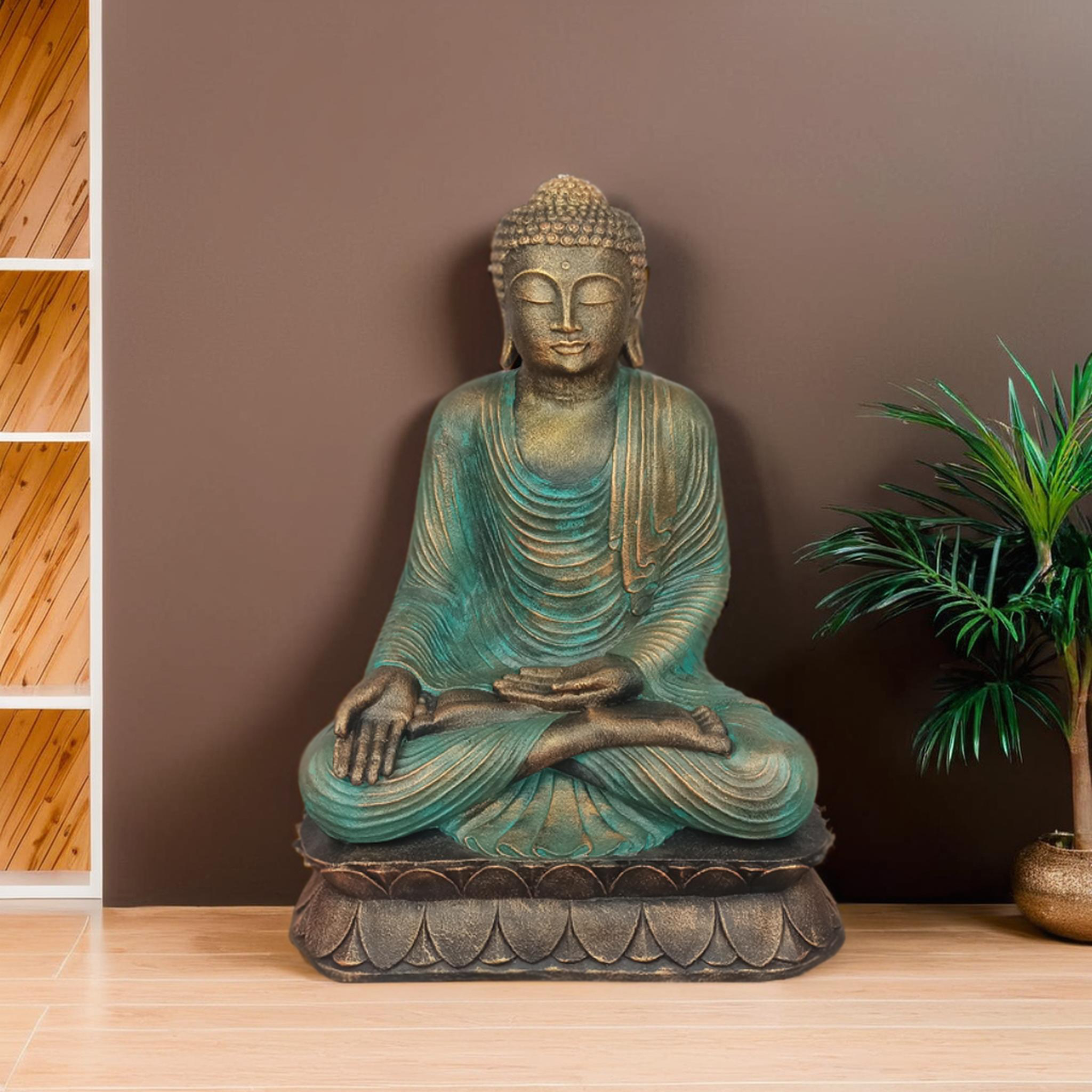 Sitting Buddha Opened Hand On Knee H.100 cm - Image 3