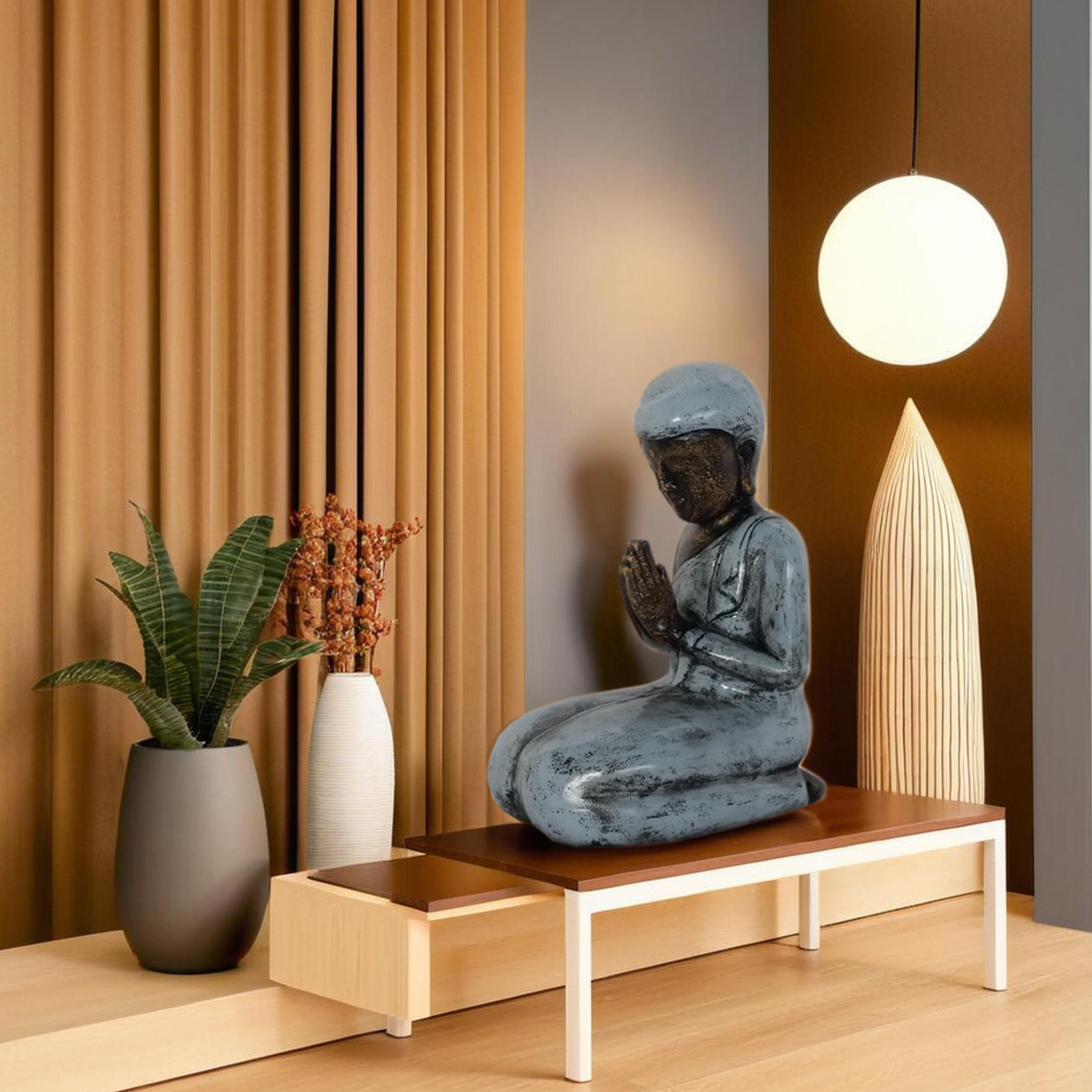 Sitting Buddha H.32 With Hat Doff - Image 2