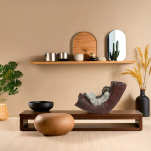 Candle Holder  Sleeping Buddha  Shaolin On Wood