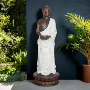 Standing Closed Eye  Buddha Holding Cup H.180 cm