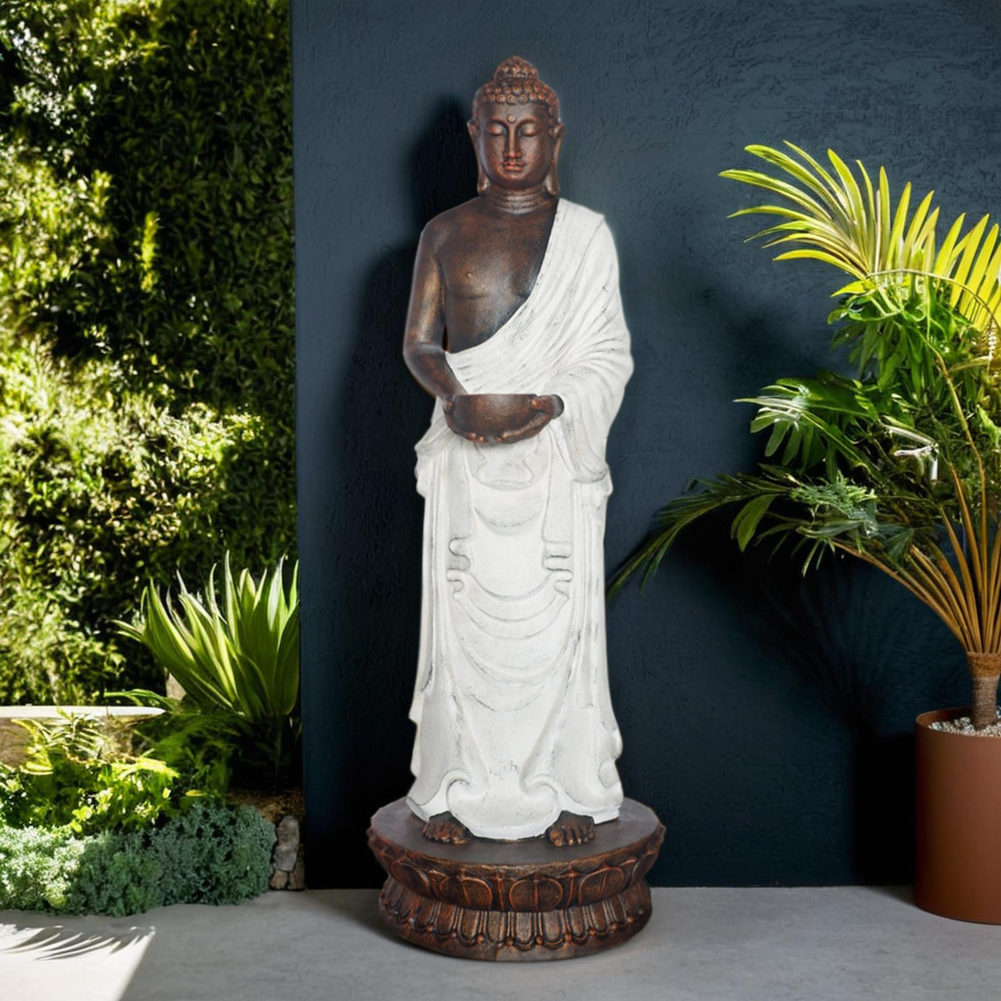 Standing Closed Eye Buddha Holding Cup H.180 cm