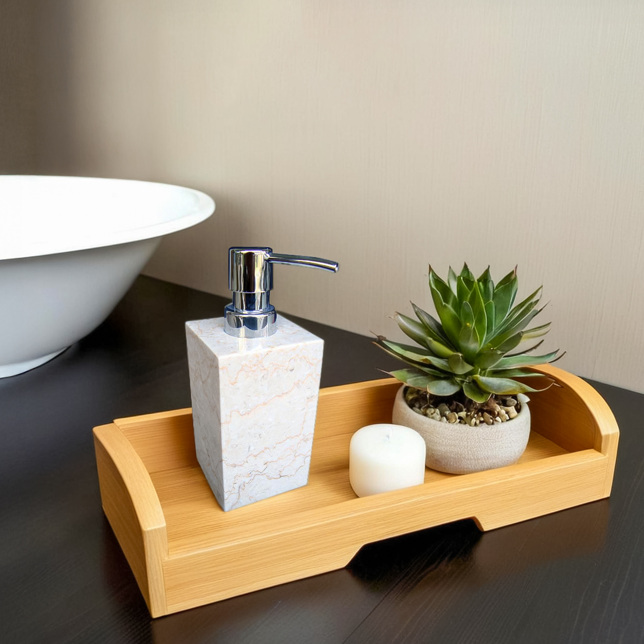 Marble Rectangle Soap Dispenser SD04 - Image 3