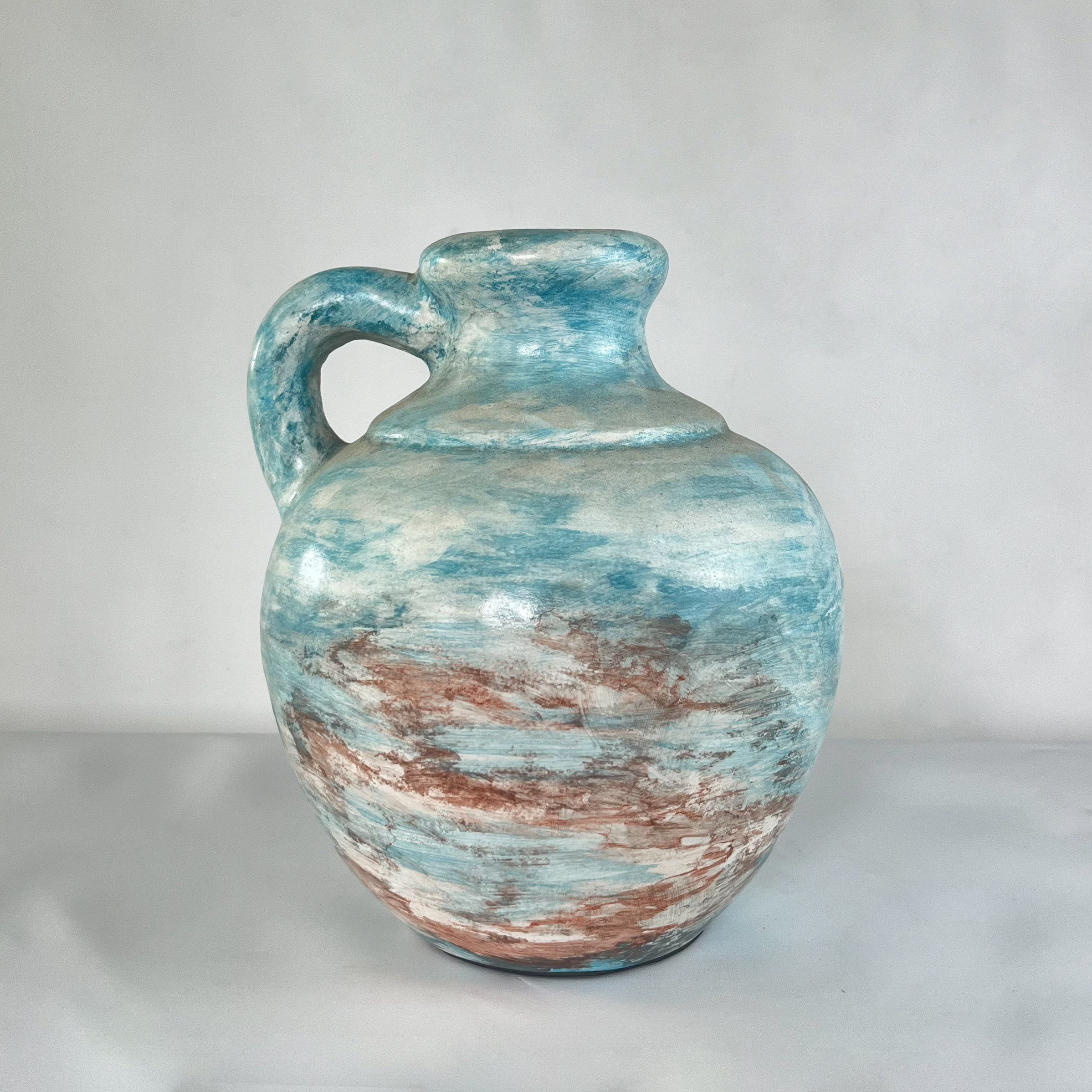 Aged Stone & Terracotta Handled Vase | Wabi-Sabi Rustic Pottery Jug | SV09 - Image 6