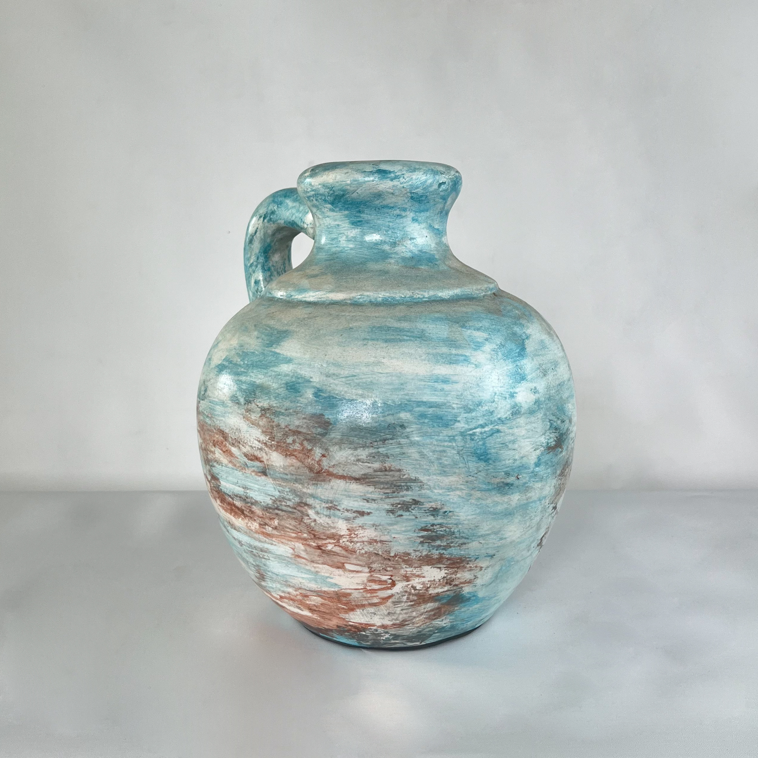 Aged Stone & Terracotta Handled Vase | Wabi-Sabi Rustic Pottery Jug | SV09 - Image 7