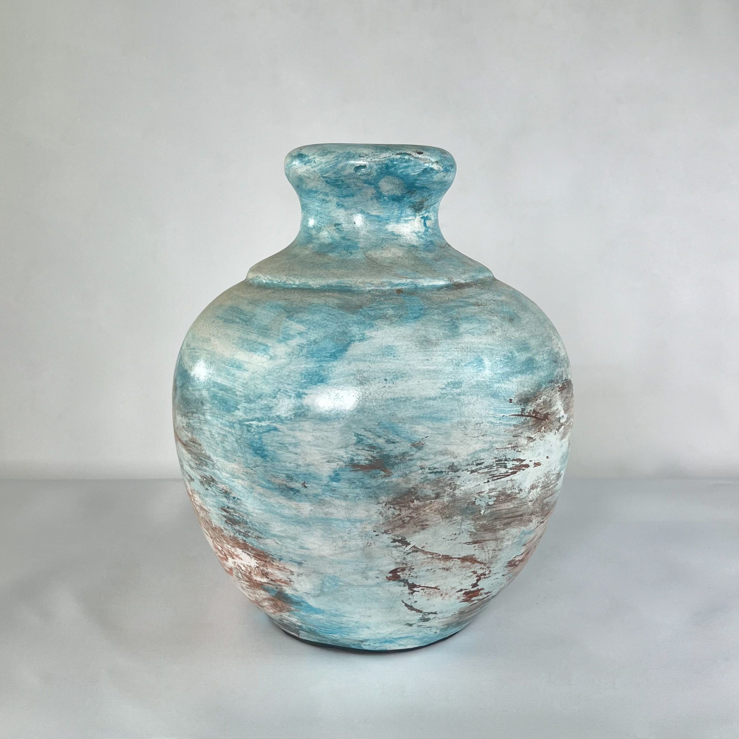 Aged Stone & Terracotta Handled Vase | Wabi-Sabi Rustic Pottery Jug | SV09 - Image 8