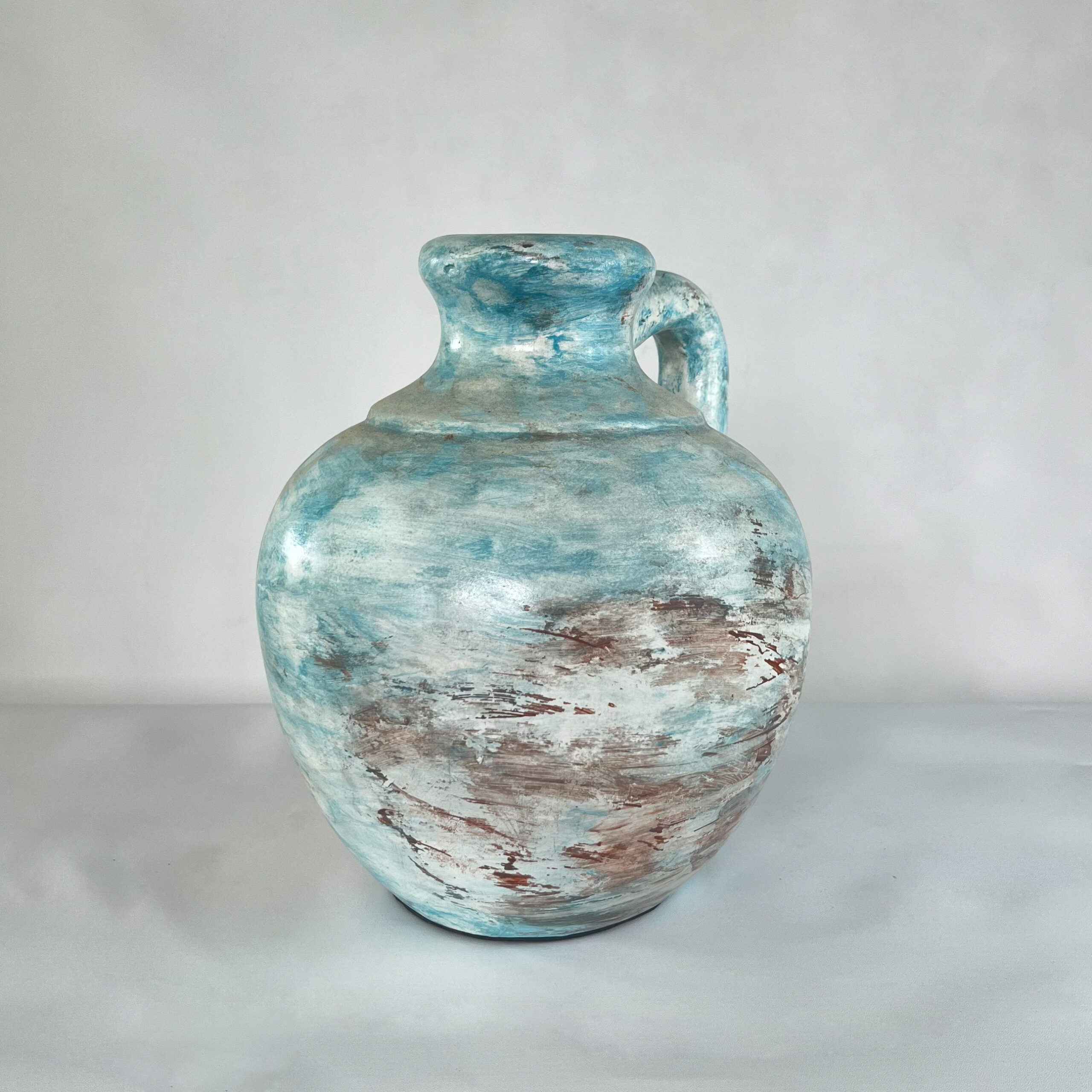 Aged Stone & Terracotta Handled Vase | Wabi-Sabi Rustic Pottery Jug | SV09 - Image 9
