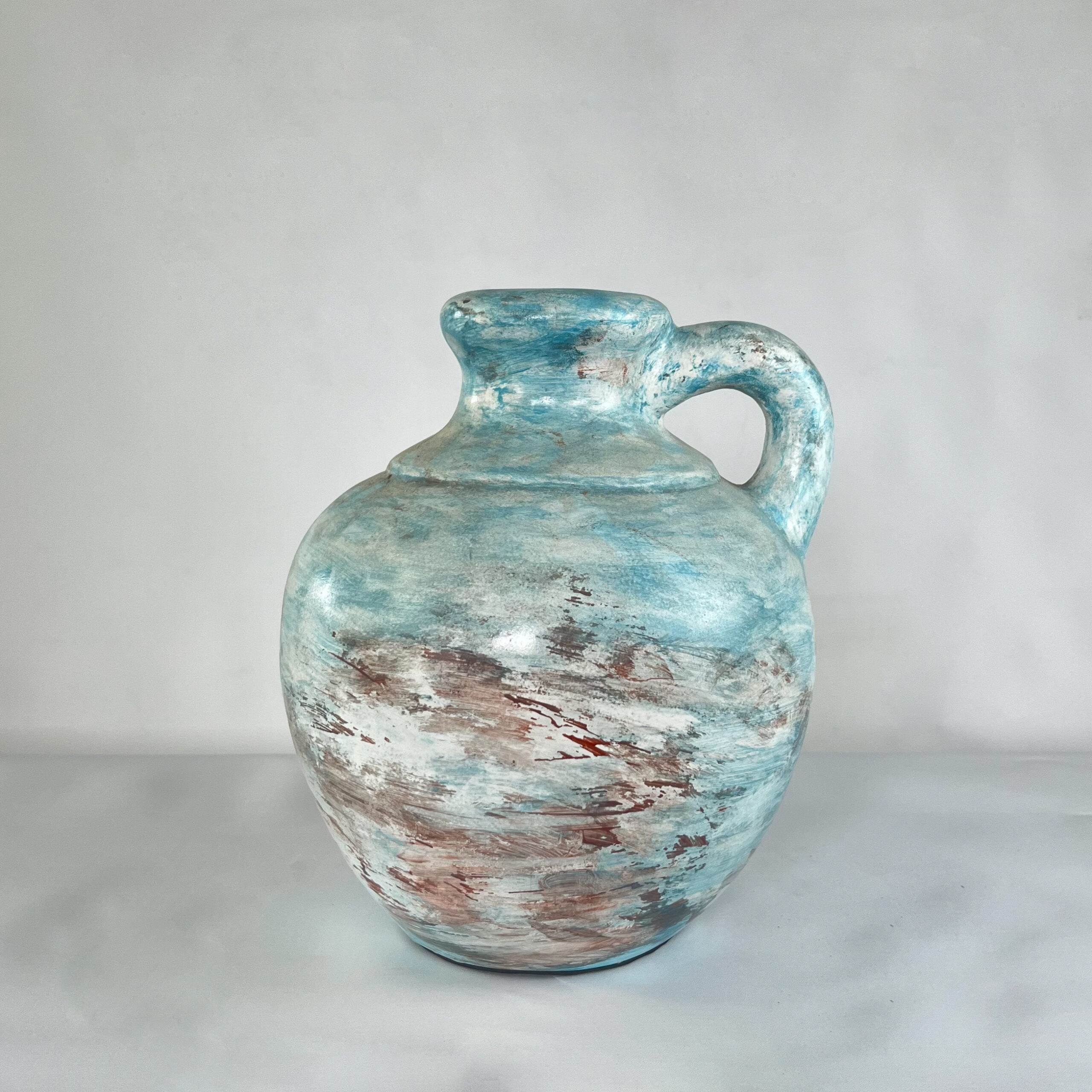 Aged Stone & Terracotta Handled Vase | Wabi-Sabi Rustic Pottery Jug | SV09 - Image 10