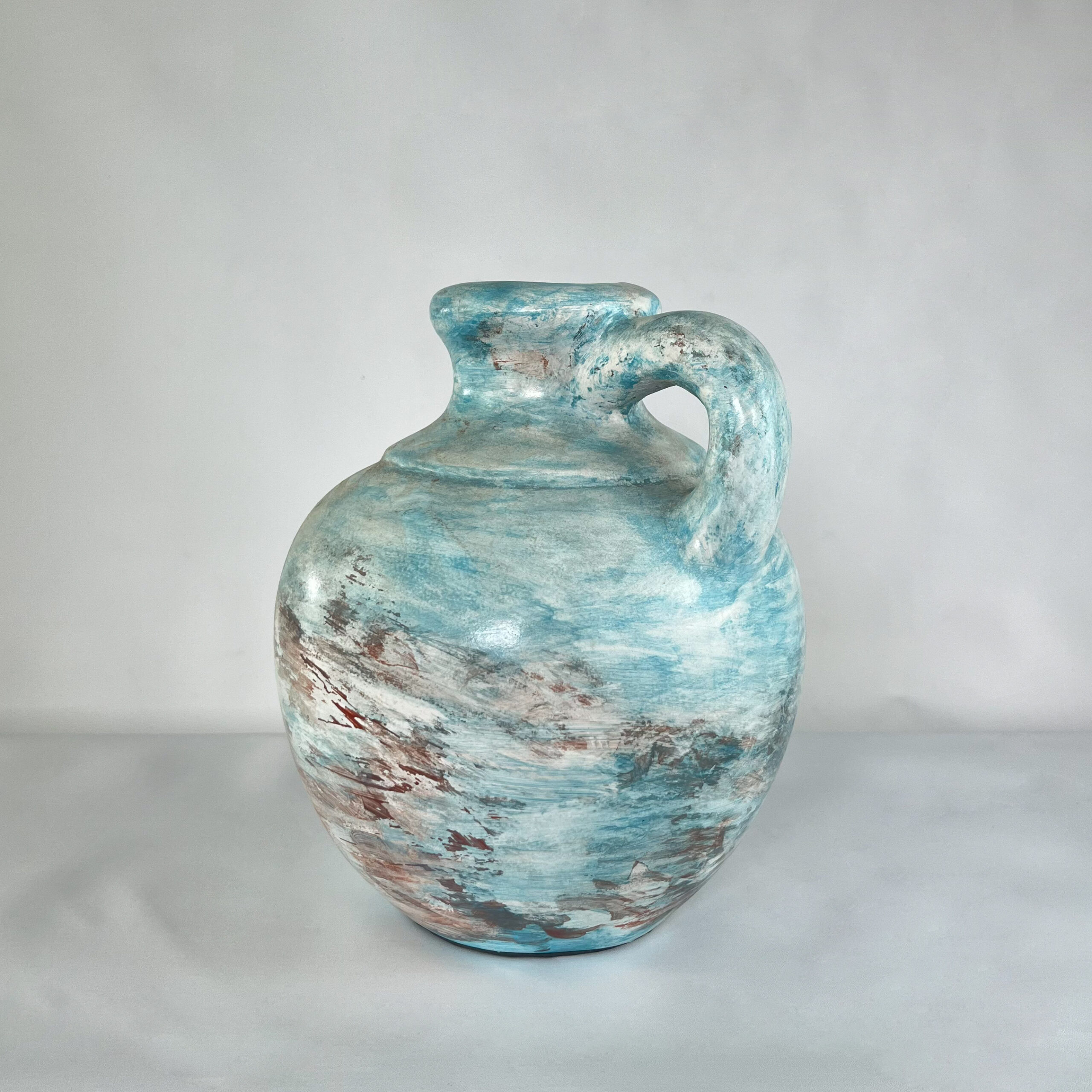 Aged Stone & Terracotta Handled Vase | Wabi-Sabi Rustic Pottery Jug | SV09 - Image 11