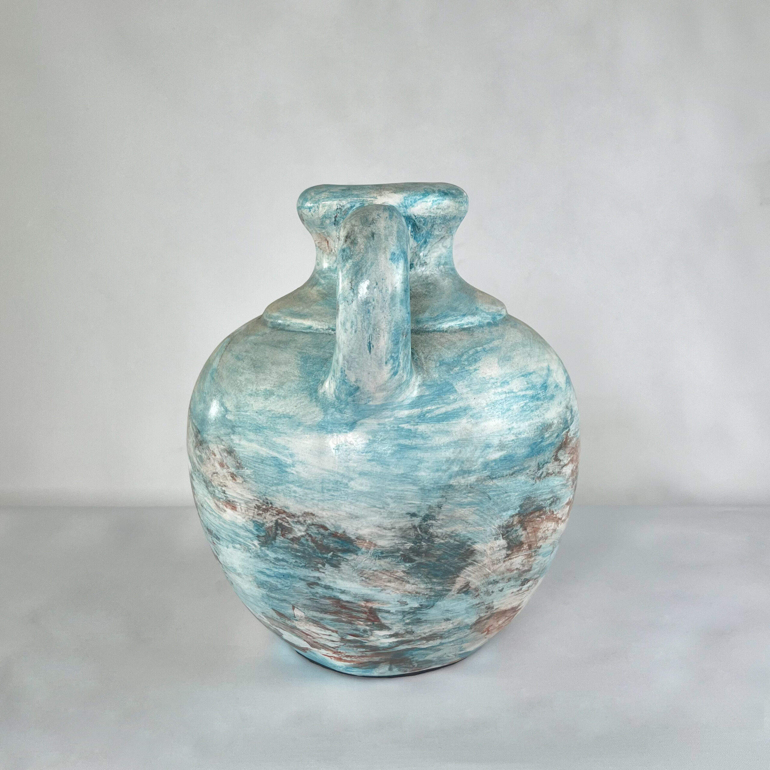 Aged Stone & Terracotta Handled Vase | Wabi-Sabi Rustic Pottery Jug | SV09 - Image 12