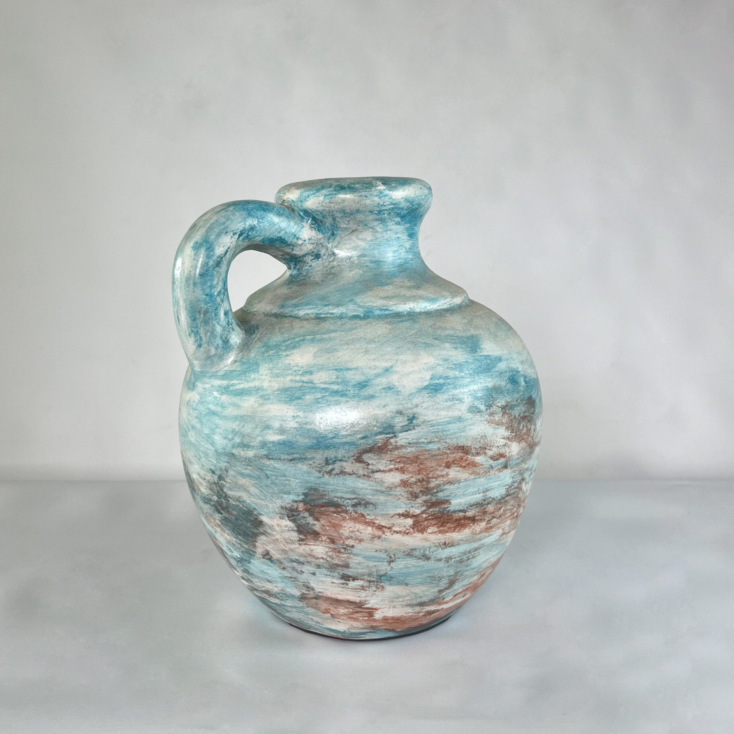 Aged Stone & Terracotta Handled Vase | Wabi-Sabi Rustic Pottery Jug | SV09 - Image 13