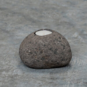 Candle Holder River Stone 1 Hole
