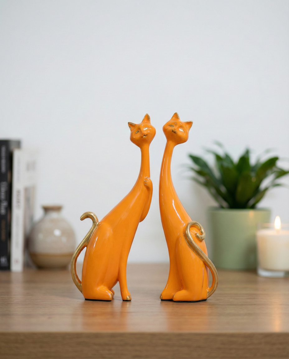 Long Neck Cat Statue H.24 cm FIG12 - Image 3