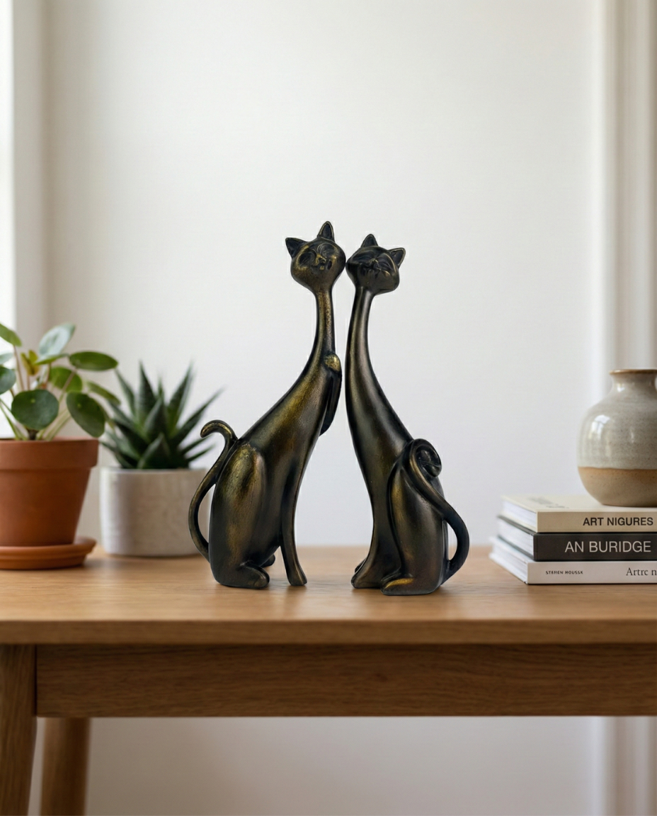 Long Neck Cat Statue H.24 cm FIG12 - Image 4