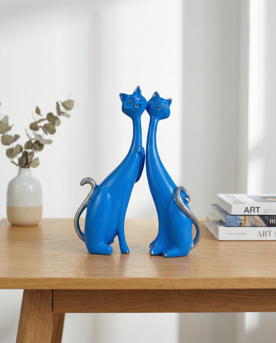 Long Neck Cat Statue H.24 cm FIG12 - Image 5