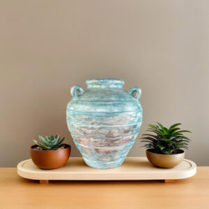 Rustic Verdigris & Coastal Patina Urn | Handcrafted Statement Vase | SV10