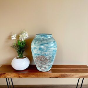 Textured Abstract Art Vase | Large Handcrafted Pottery Jar for Branches | SV06