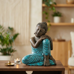 Closed Eye Buddha Resting On Knee H.45 cm